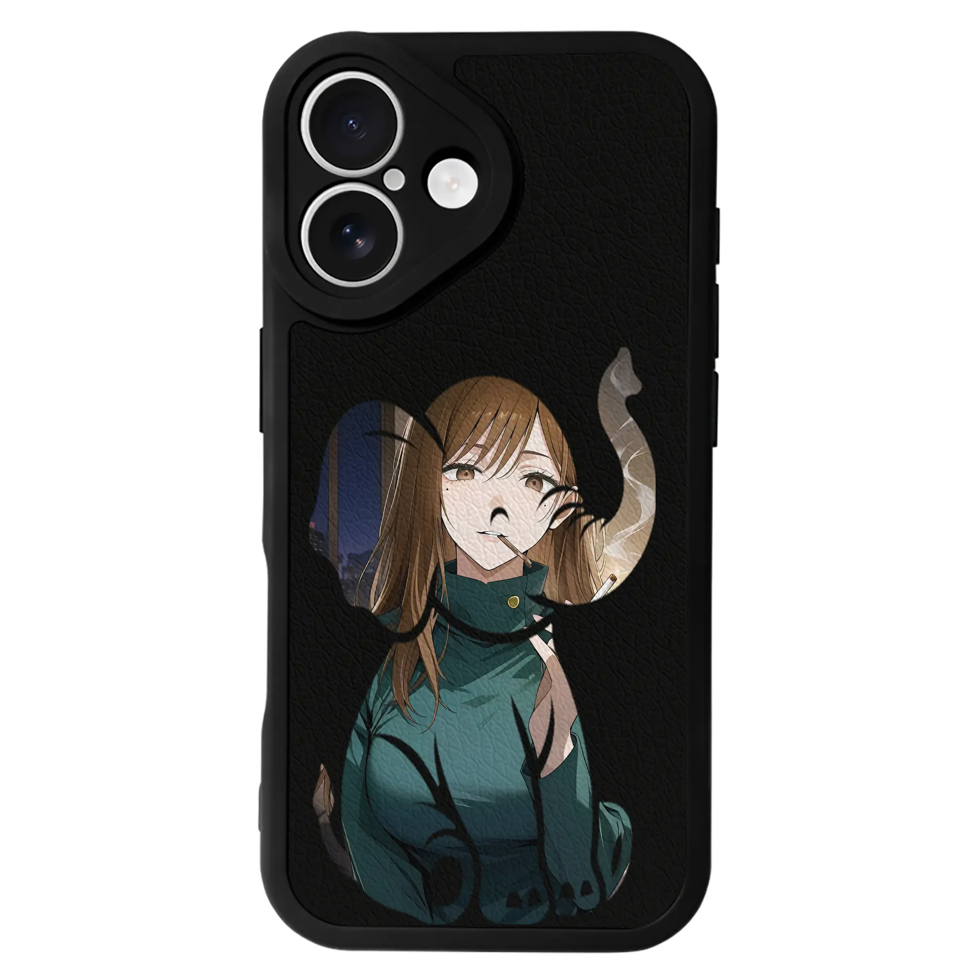 呪術廻戦 グッズ,家入 硝子 - IPhone 16シリーズ対応 ・ シリコンスマホケース ・ レザー調 ・ 高精度フィット ・ 耐衝撃 ・ ワイヤレス充電対応 ・ 精密カット